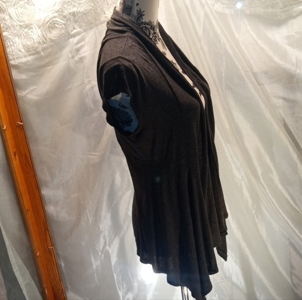 Ambiance Black Knit Short Sleeve Cardigan - Picture 5 of 7